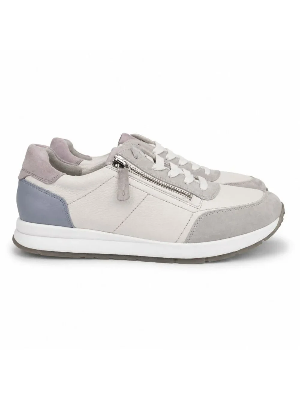 Paul Green Oceana Ivory Lavender Leather Suede Sneakers Womens UK 9